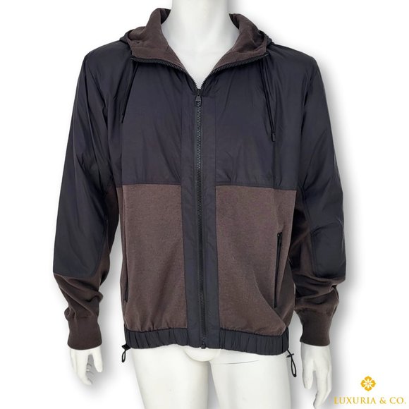 Louis Vuitton Black & Brown Wool Polyester Hooded Jacket